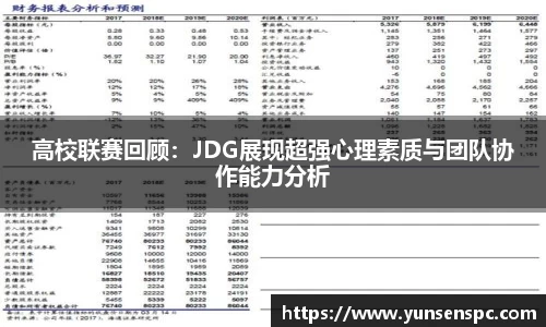 高校联赛回顾：JDG展现超强心理素质与团队协作能力分析